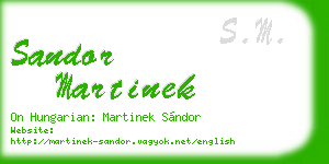 sandor martinek business card